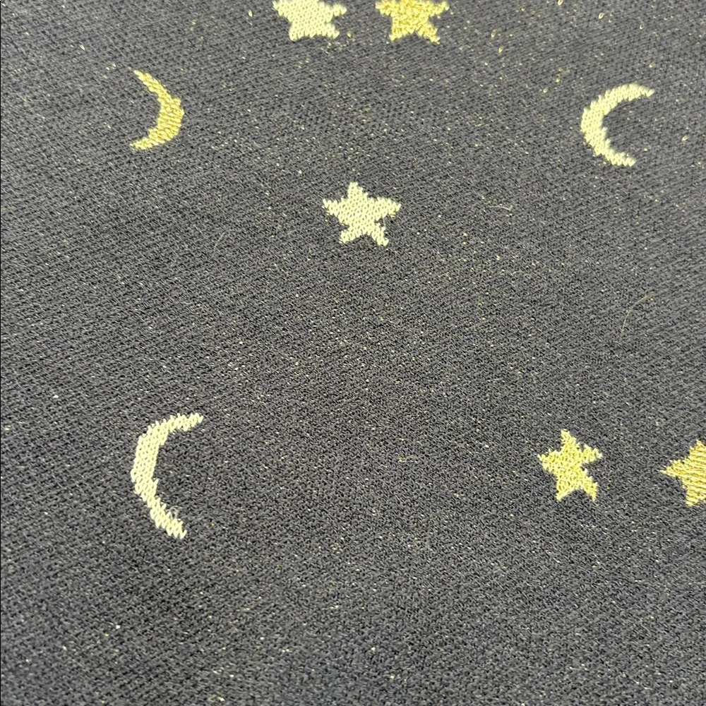 Ann Taylor Moon Star Celestial Knit Navy Top sz S